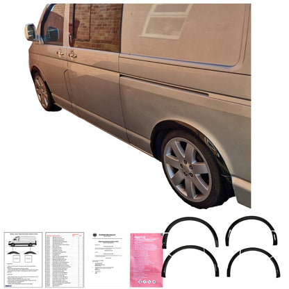 Radlaufverkleidungen passend für VW Transporter T5 - T5.1 2003-2015 Hochglanz Schwarz mit ABE TÜV