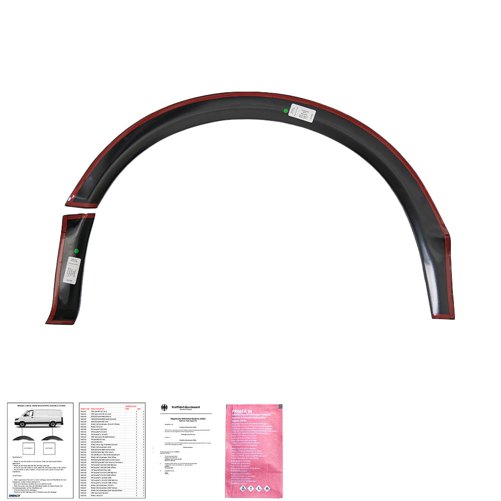 Radlaufverkleidungen passend für VW Transporter T5 - T5.1 2003-2015 Hochglanz Schwarz mit ABE TÜV
