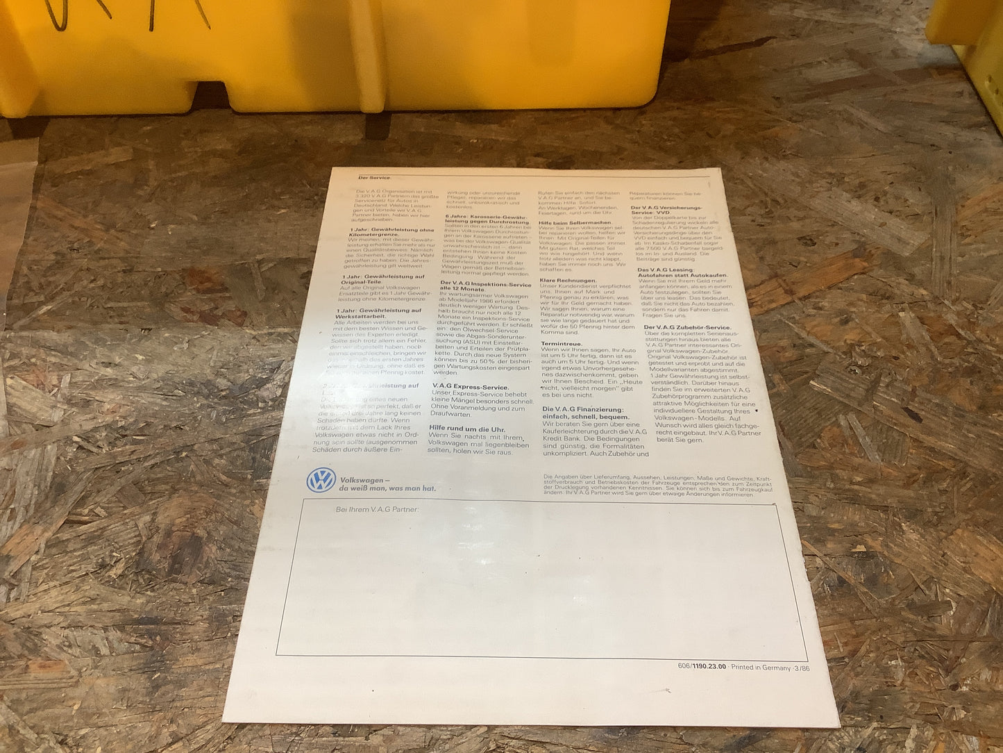 VW Syncro Zeitschrift aus März 1986