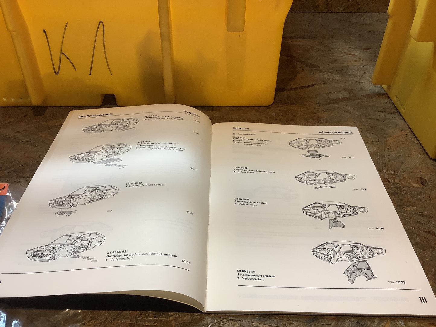 V.A.G Karosserie Reperaturleitfaden Scirocco ab Mai 1981
