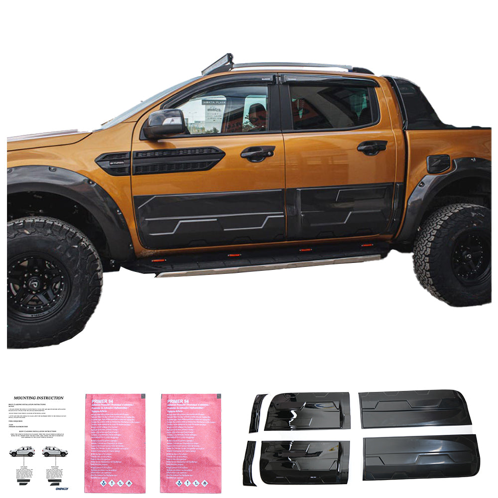 BC05.005-G - Karosserieverkleidung passend für FORD Ranger T6-T7-T8 2012-2022 (Jumbo) Hochglanz Schwarz