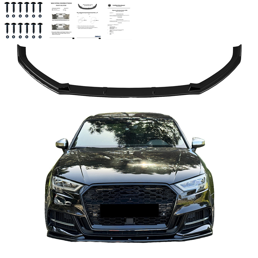 BK12.020 - Bodykit passend für AUDI S3 Limousine 8V Facelift 2016-2019 Hochglanz Schwarz