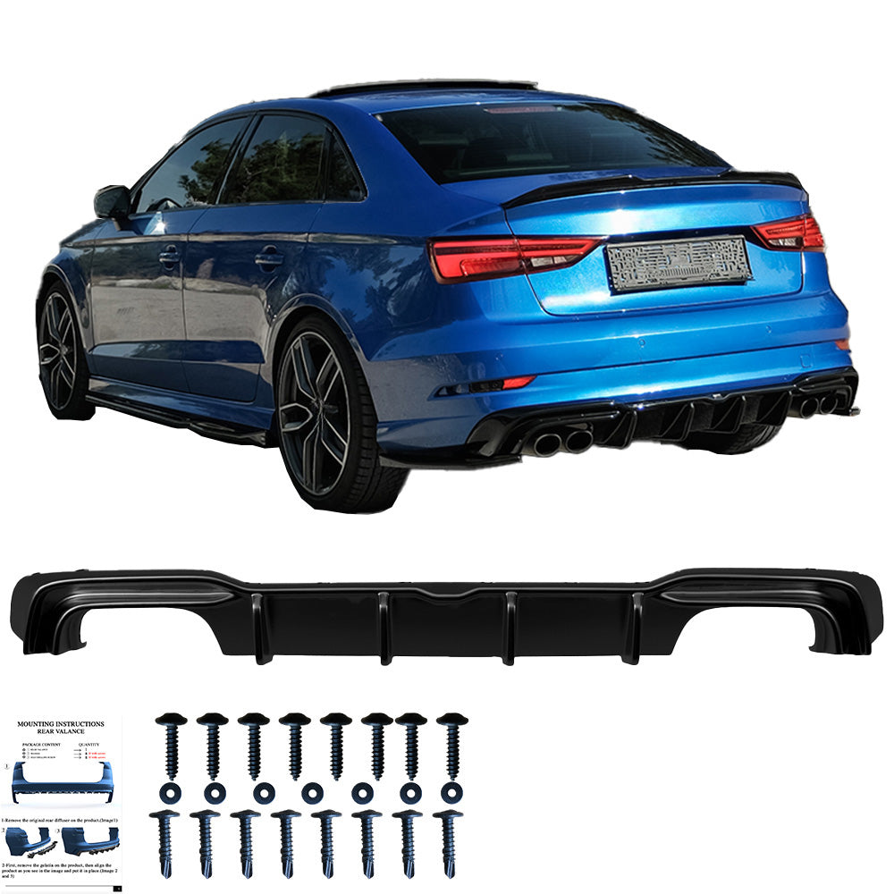 BK12.020 - Bodykit passend für AUDI S3 Limousine 8V Facelift 2016-2019 Hochglanz Schwarz