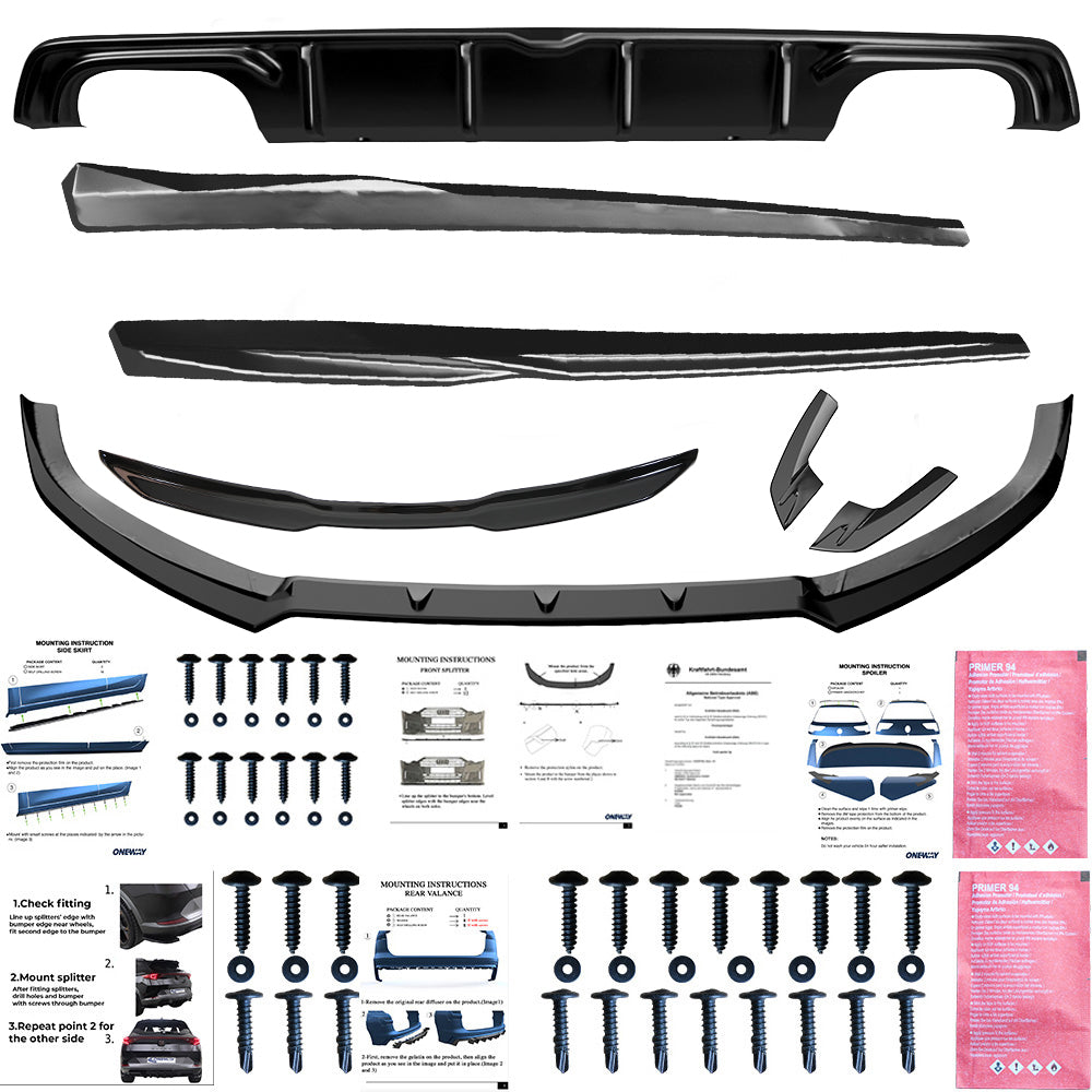 BK12.021 - Bodykit passend für AUDI S3 8V Limousine 2013-2016 Hochglanz Schwarz