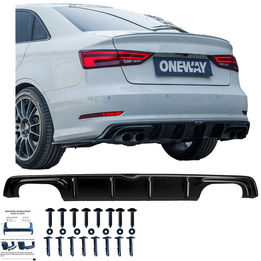 BK12.021 - Bodykit passend für AUDI S3 8V Limousine 2013-2016 Hochglanz Schwarz