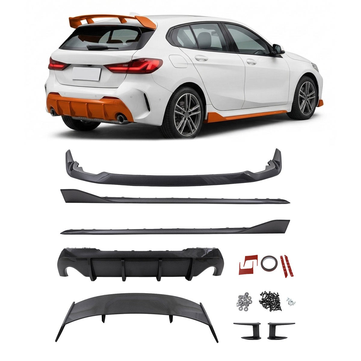 Sport-Karosserie-Kit Carbon-Optik passend für BMW 1 (F40) Schrägheck 2019-2024