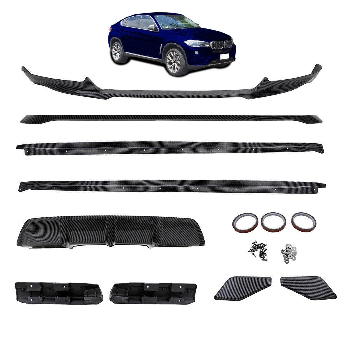 Front Bodykit Stoßstangen Set Carbon-Optik passend für BMW X6 (F16) 2014-2019