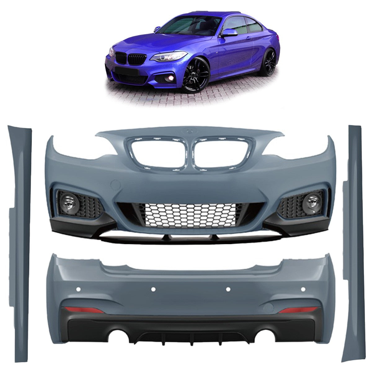Sport Bodykit Stoßstangen-Set PDC SRA passend für BMW 2 (F22/F23) 2012-2020