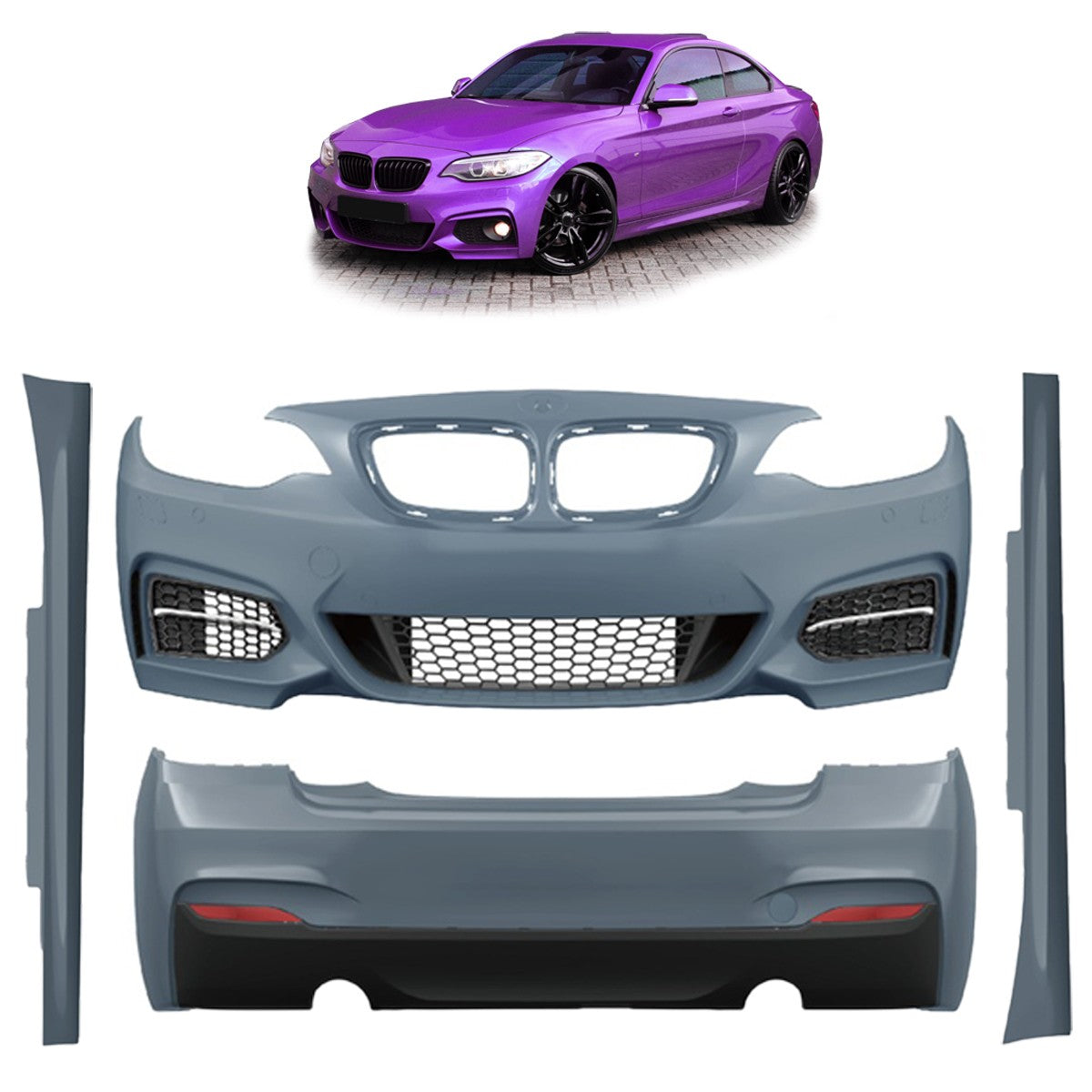 Sport Bodykit Stoßstangen-Set PDC SRA passend für BMW 2er F22 F23 2012-2020