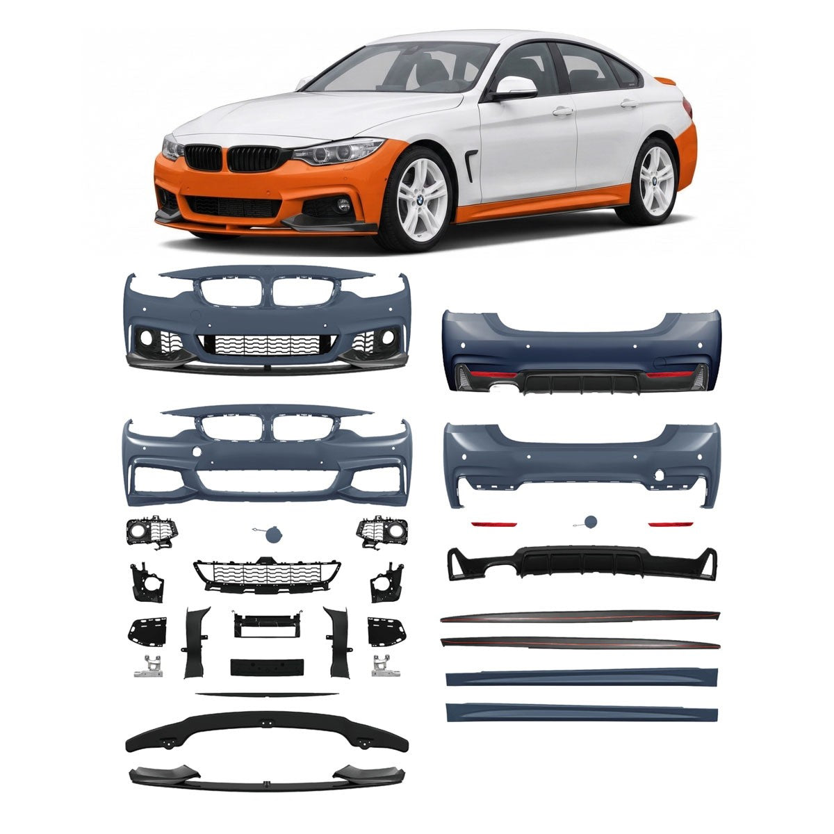Bodykit Stoßstangen Set PDC SRA passend für BMW 4 (F36) Gran Coupe 2014-2021