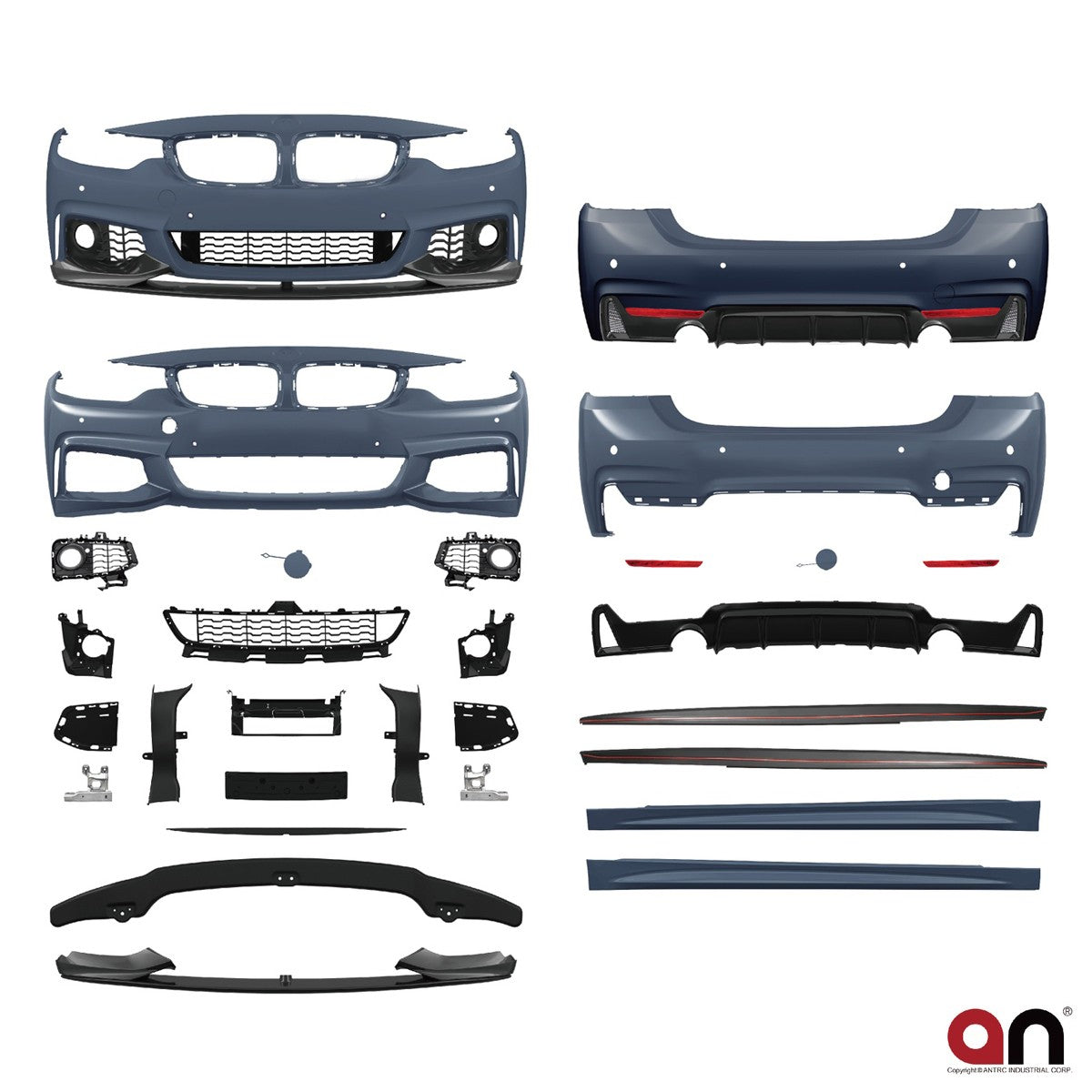 Bodykit Stoßstangen Set mit PDC SRA passend für BMW 4er F36 Gran Coupe 2014-2021