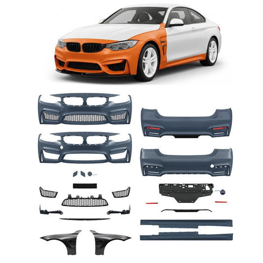 Bodykit Stoßstangen-Set mit Kotflügeln passend für BMW 4er F32 F33 2013-2021