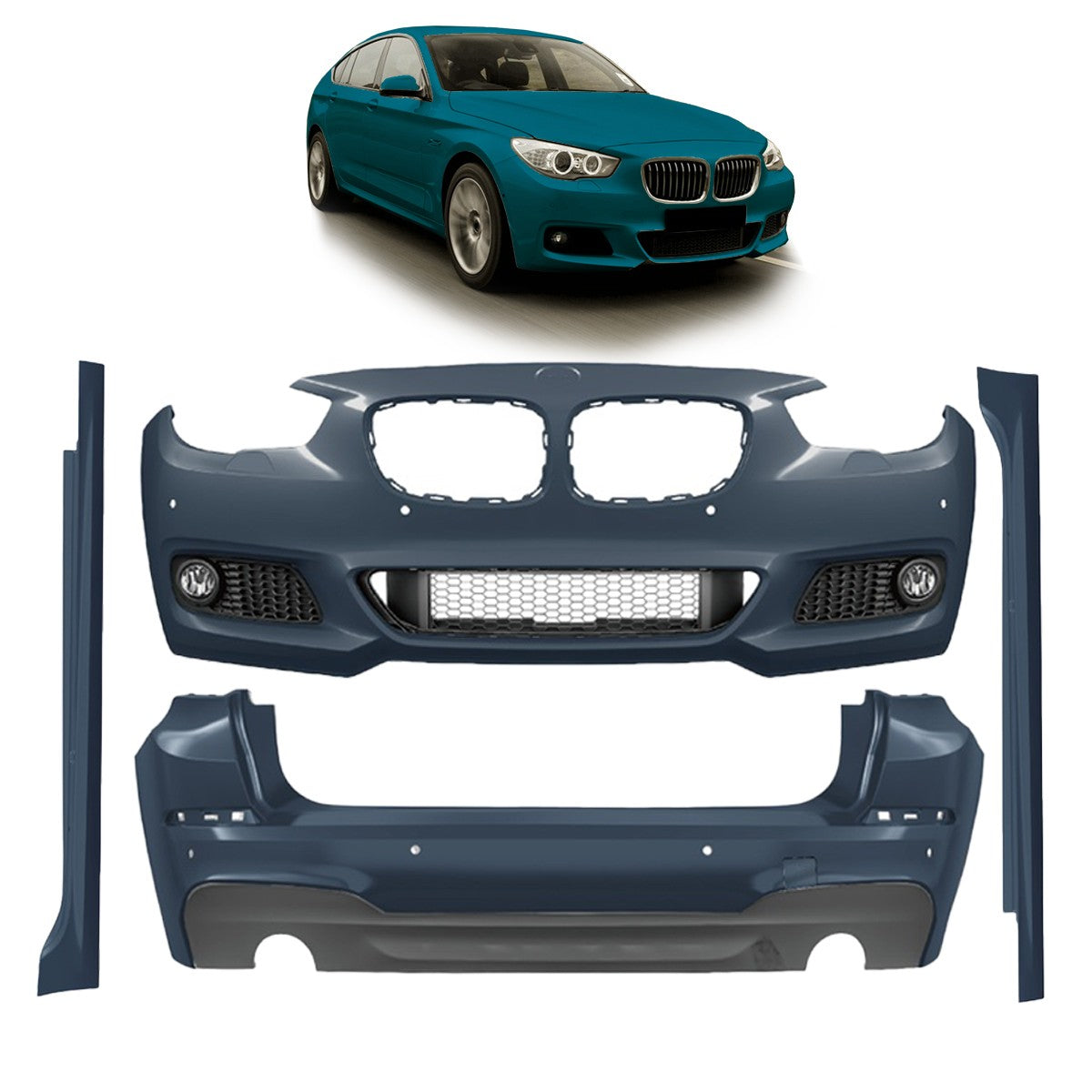 Sport Bodykit Stoßstangen Set PDC Nebelscheinwerfer passend für BMW 5er (F07) GT 2013-2017