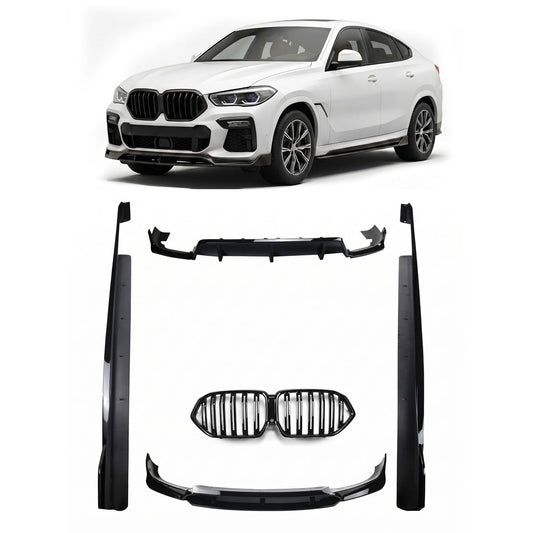 Hochglanz Schwarz Front Bodykit Stoßstangen-Set passend für BMW X6 (G06) 2019-2024