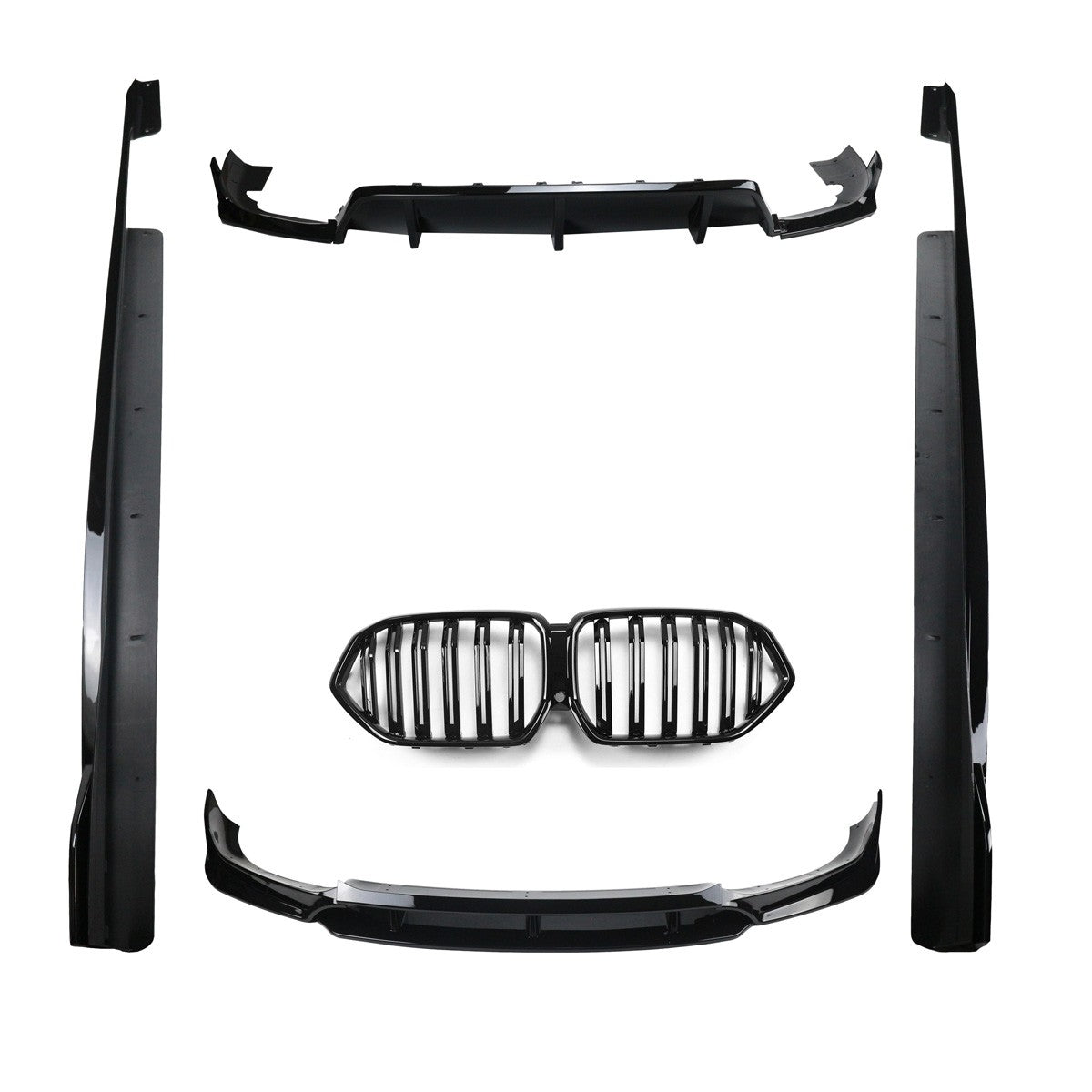 Hochglanz Schwarz Front Bodykit Stoßstangen-Set passend für BMW X6 (G06) 2019-2024