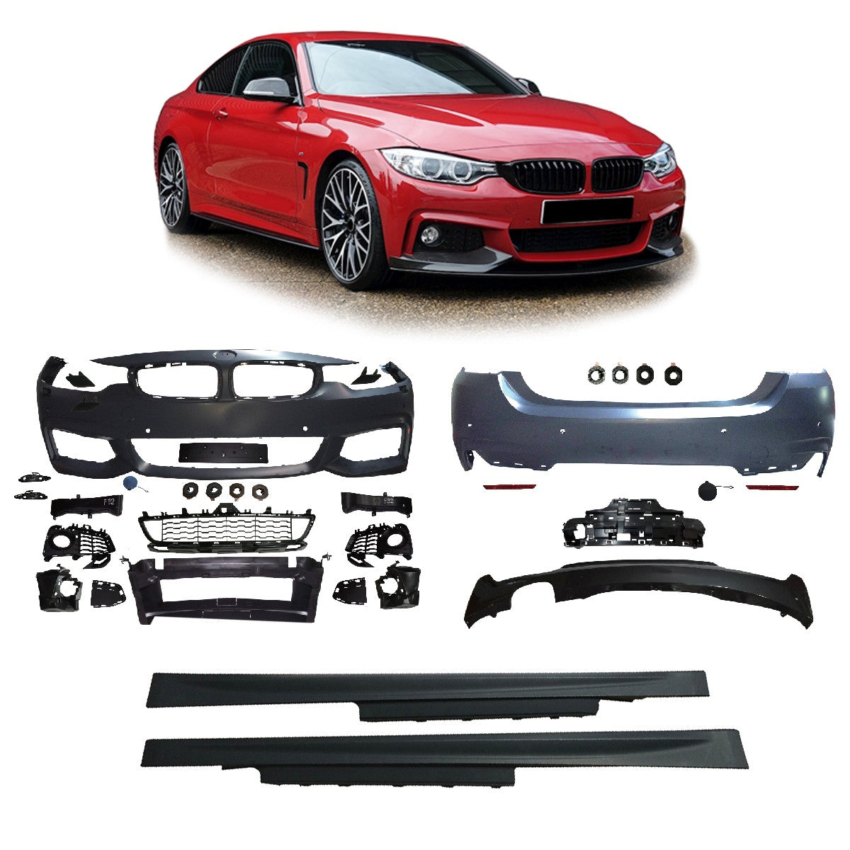 Komplettes Bodykit Stoßstangen-Set PDC SRA passend für BMW 4er F32 F33 2013-2020