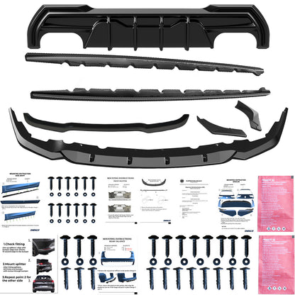 BK12.017 - Bodykit passend für BMW 1er F40 M-Pack / M135i 2019+ Hochglanz Schwarz