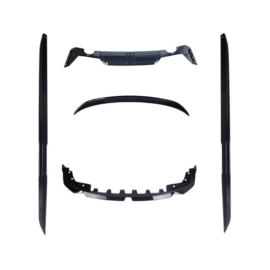 BK12.017-1 - Body Kit passend für BMW 1er F40 M-Pack / M135i 2019+ (Runde Doppelauspuff links und rechts) Hochglanz Schwarz