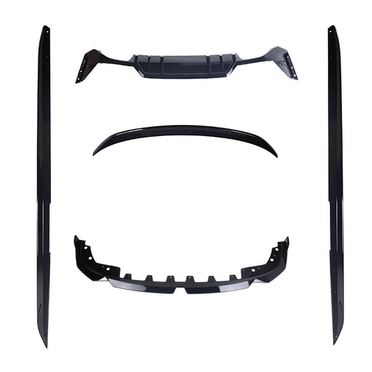 BK12.017-3 - Body Kit passend für BMW 1er F40 M-Pack / M135i 2019+ (Quadratischer Einfachauspuff links) Hochglanz Schwarz