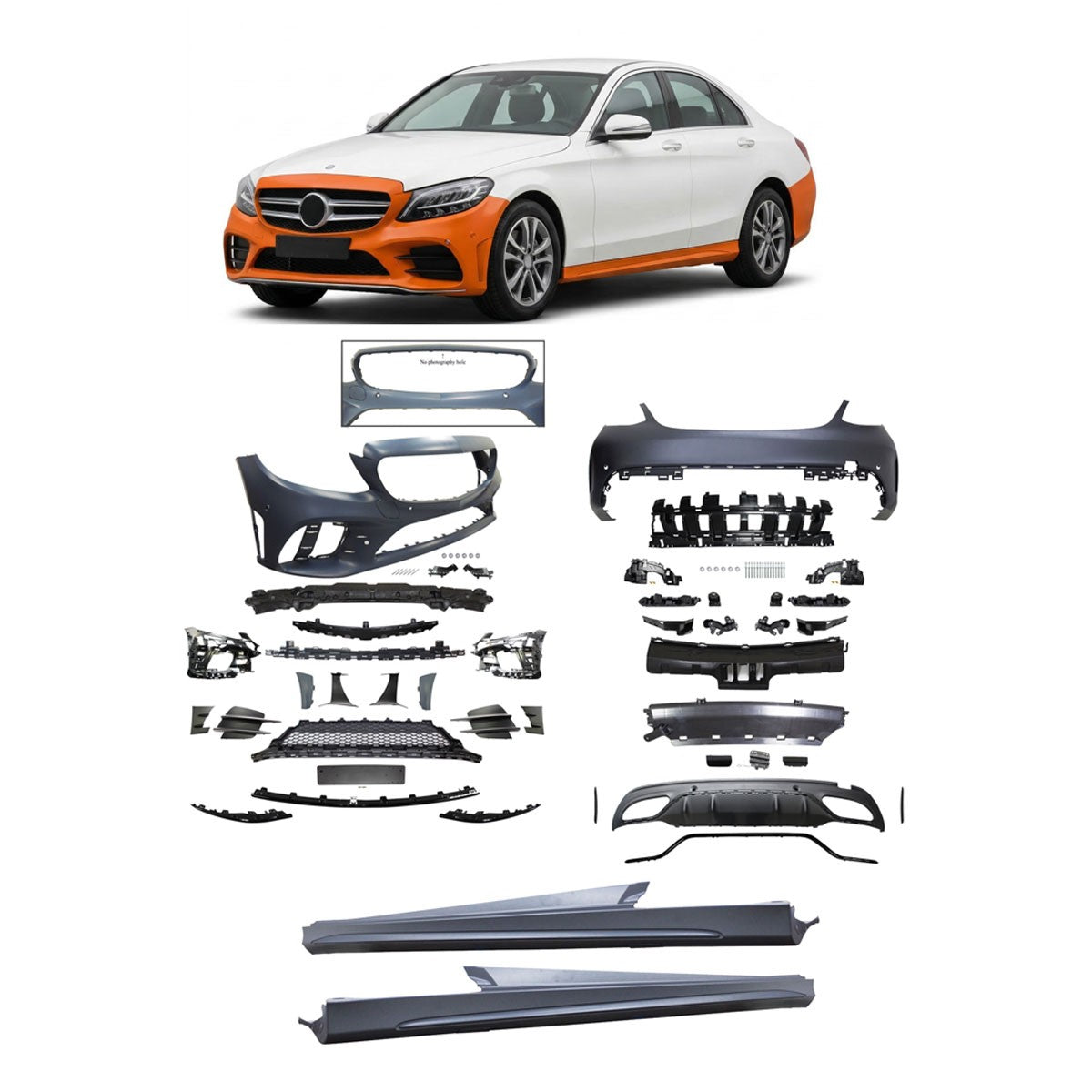 Sport Bodykit mit PDC passend für Mercedes C-Klasse W205 Limousine 2015-2022