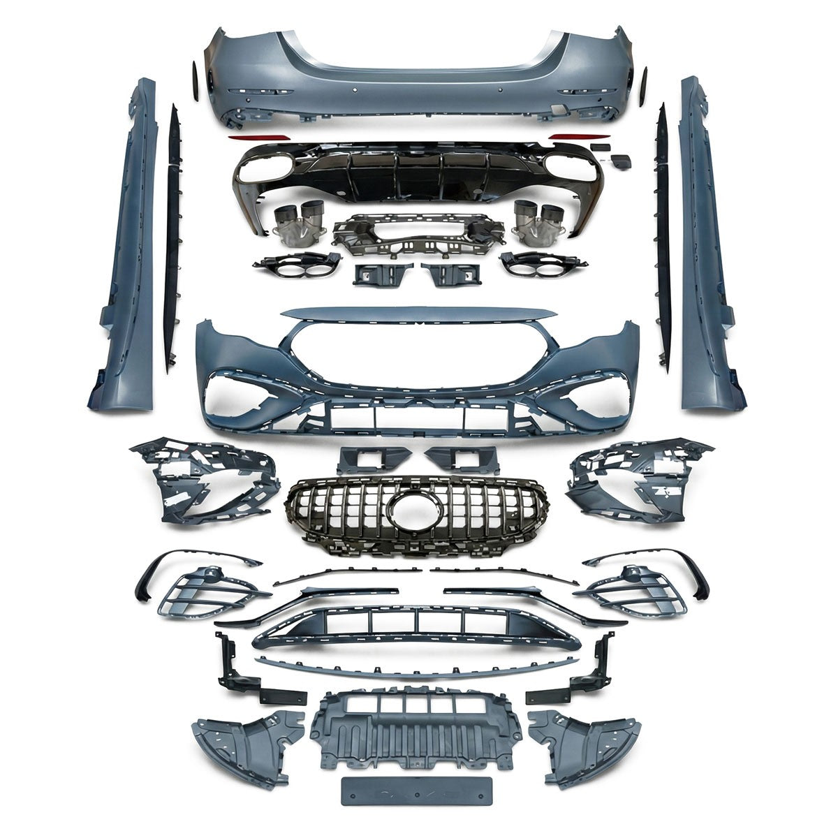Bodykit mit Grill und Auspuffendrohren passend für Mercedes E-Klasse W214 2023-