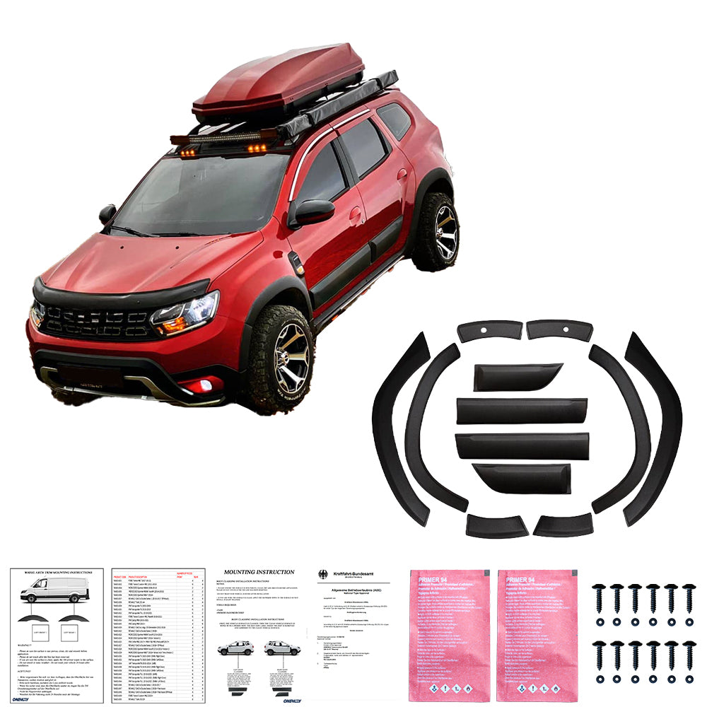 Karosserie-Kit passend für DACIA Duster Serie 2 2018+ Parkassist Matt Schwarz