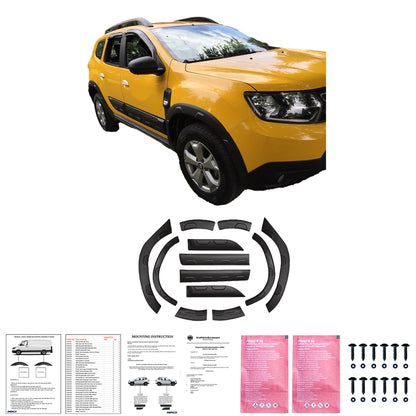 BK12.013 - Body Kit passend für Dacia Duster Serie 2 2018+ Parkassist (Offroad) (ohne Duster-Markierung) Matt Schwarz