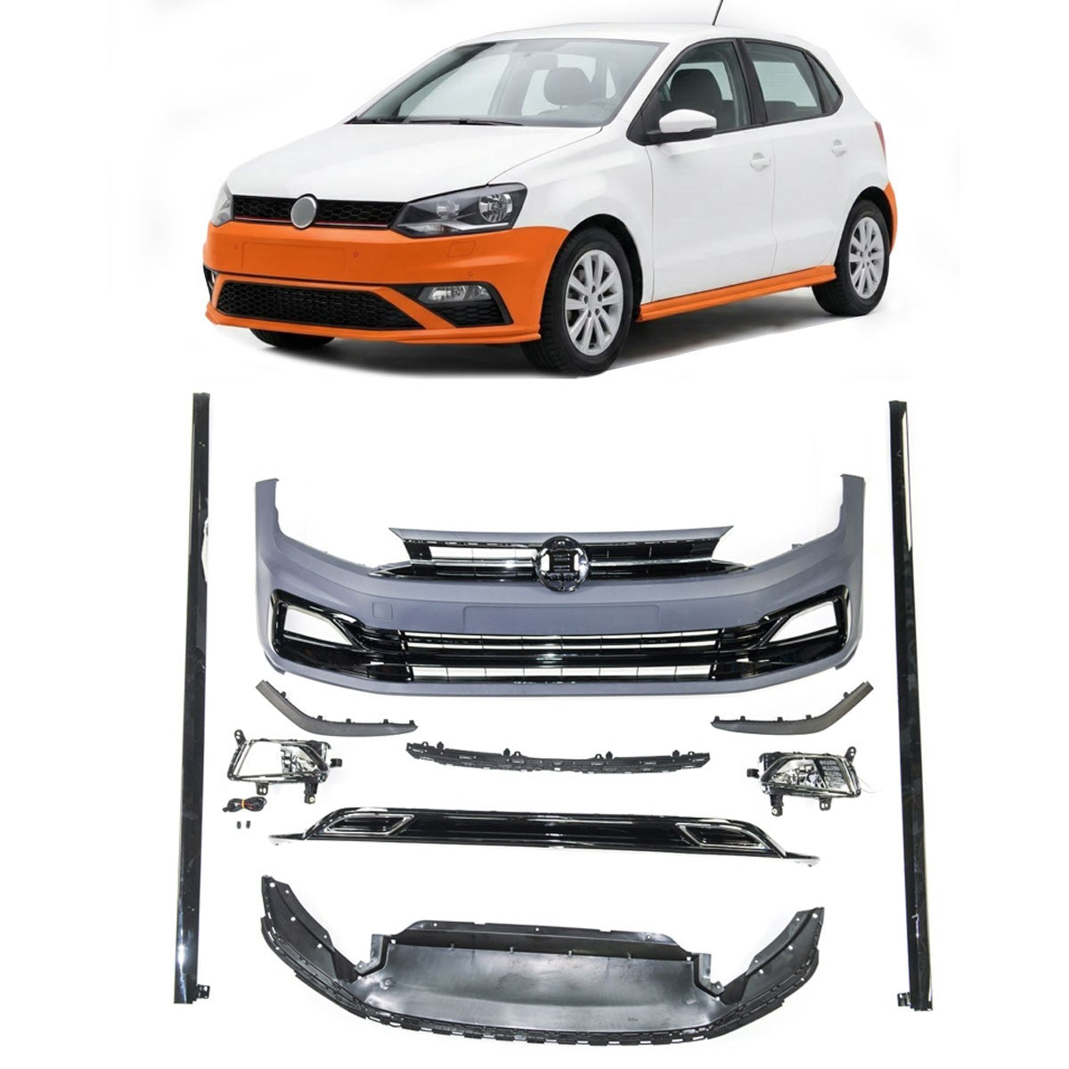 Sport Bodykit mit Nebelscheinwerfern passend für VW Polo VI (AW) 2017-2020