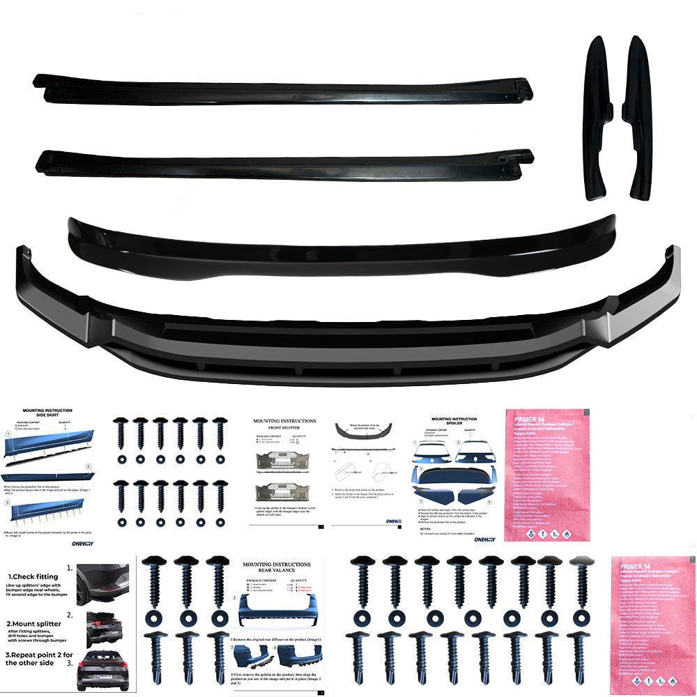 BK12.018 - Bodykit passend für VW Touareg Mk3 R-Line 2018-2023 Hochglanz Schwarz