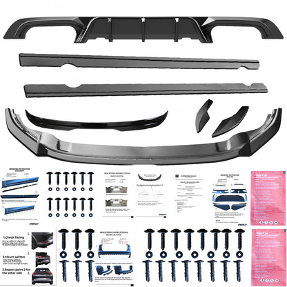 BK12.023 - Bodykit passend für VW Golf Mk7 R 2013-2016 Hochglanz Schwarz