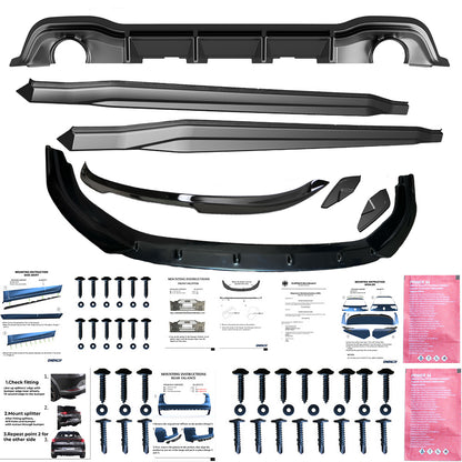 BK12.026 - Bodykit passend für VW Golf MK8 GTI / GTE / R-Line 2020-2024 Hochglanz Schwarz