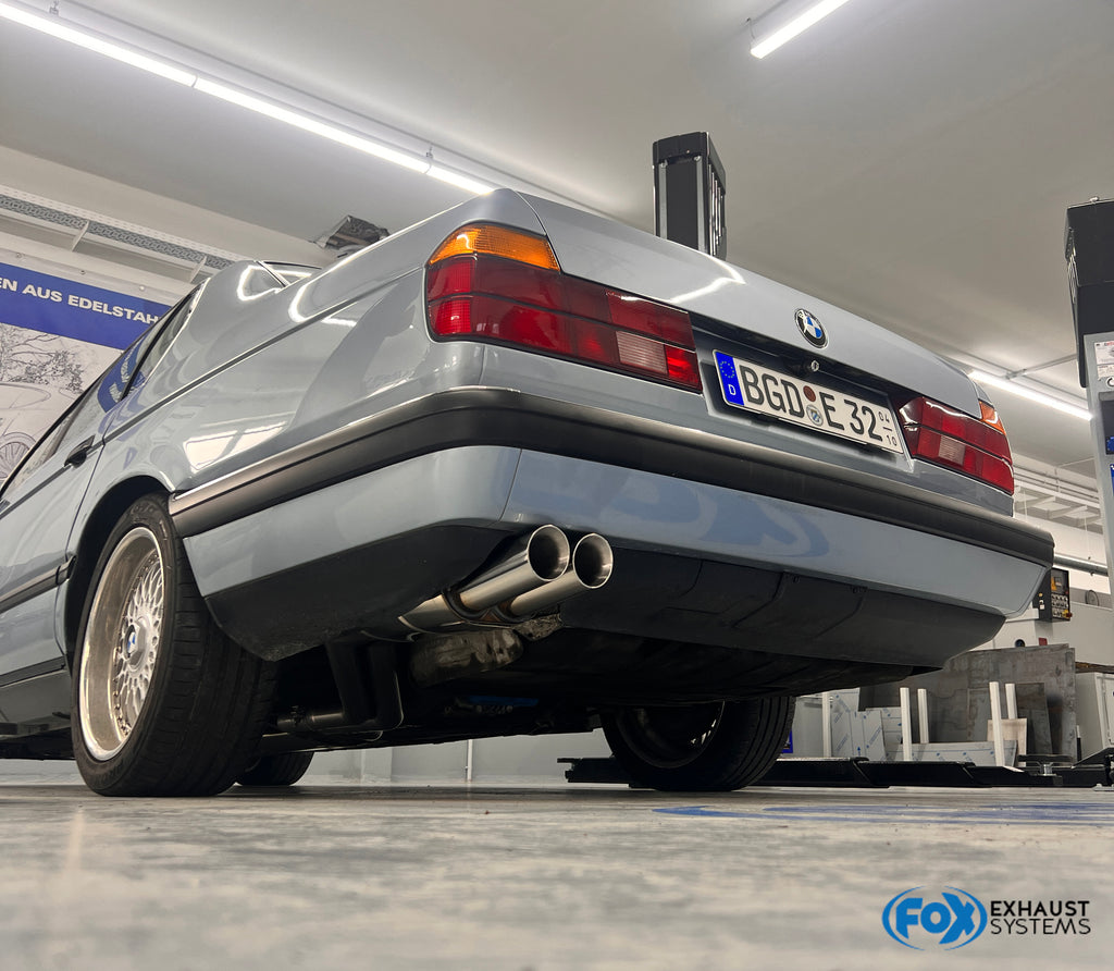 BMW E32 730i/ 740i/ 740iL/ 750i/ 750iL Endschalldämpfer Ø2x63,5mm inkl. Montagematerial - 2x76 Typ 25