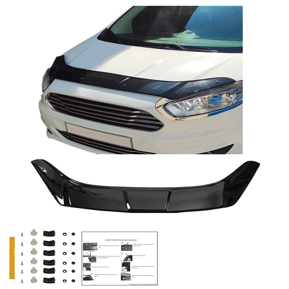 BP04.013 - Motorhaubenschutz passend für FORD Transit Courier 2014-2019 Hochglanz Schwarz