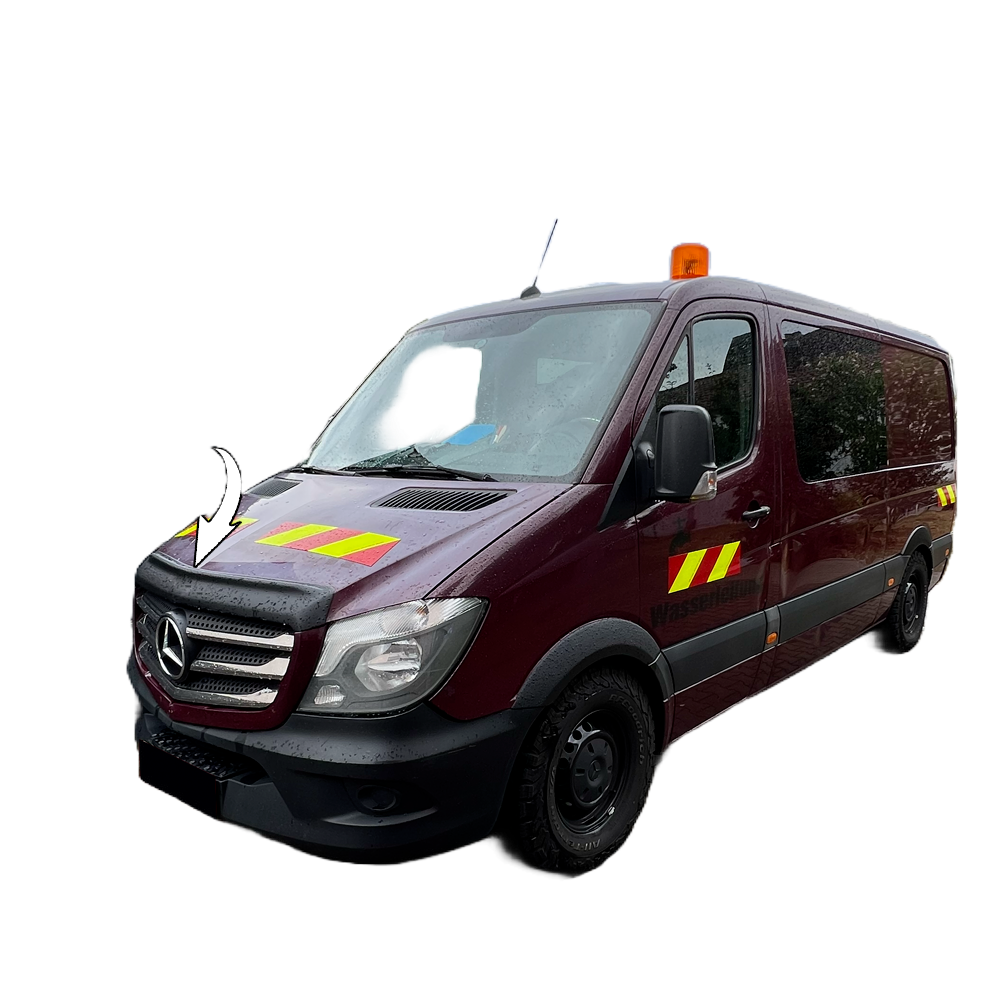 Motorhaubenschutz passend für MERCEDES Sprinter W906 Facelift 2014-2018 v2 Matt Schwarz