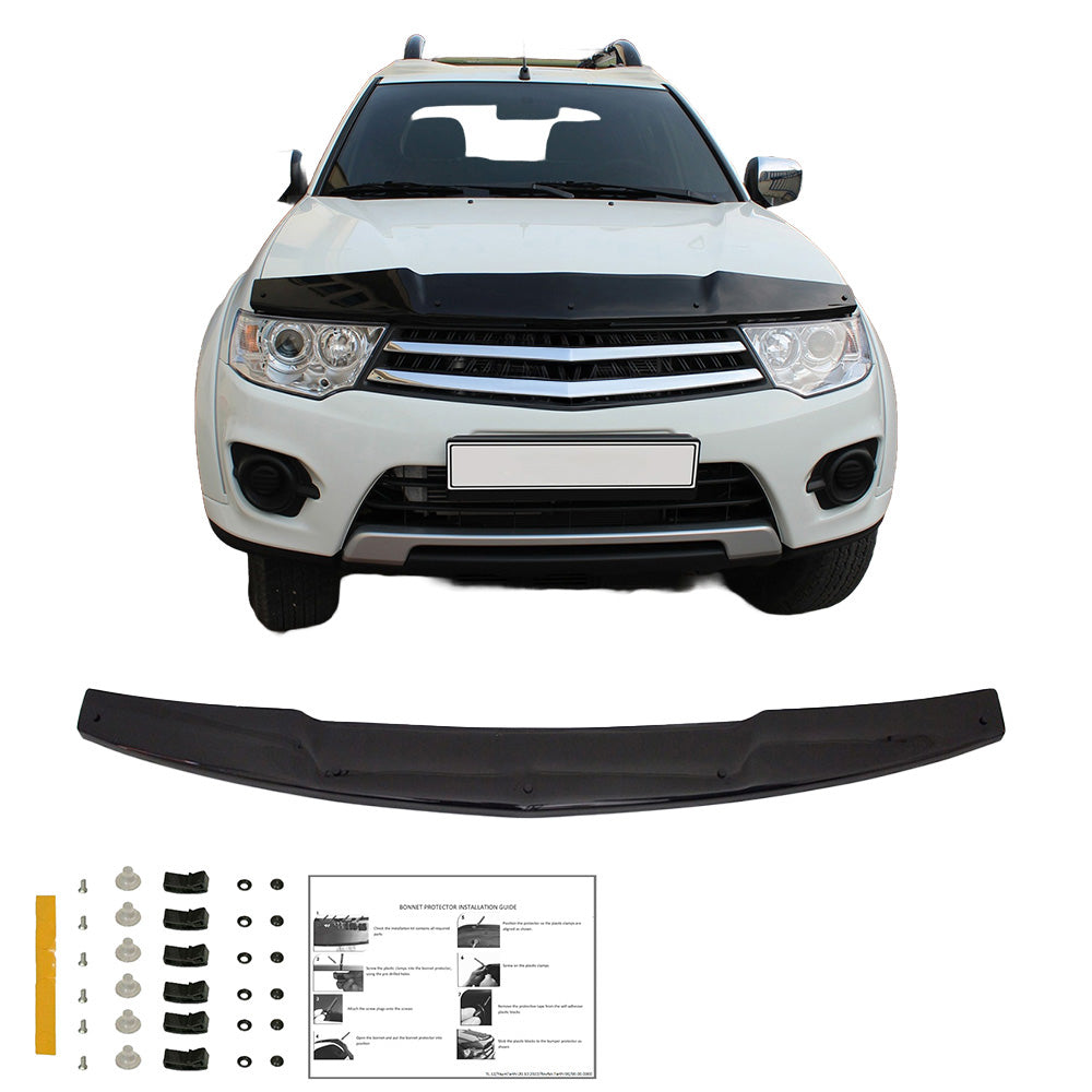 BP04.024 - Motorhaubenschutz passend für MITSUBISHI L200 Triton Serie 4 2007-2014 Hochglanz Schwarz
