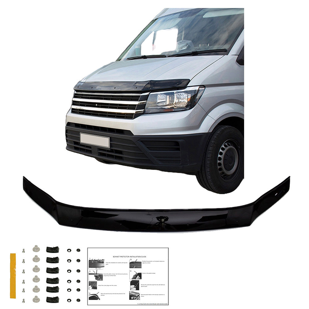 BP04.009 - Motorhaubenschutz passend für VW Crafter MK2 2017+ Hochglanz Schwarz