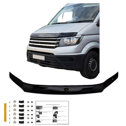 BP04.009 - Motorhaubenschutz passend für VW Crafter MK2 2017+ Hochglanz Schwarz