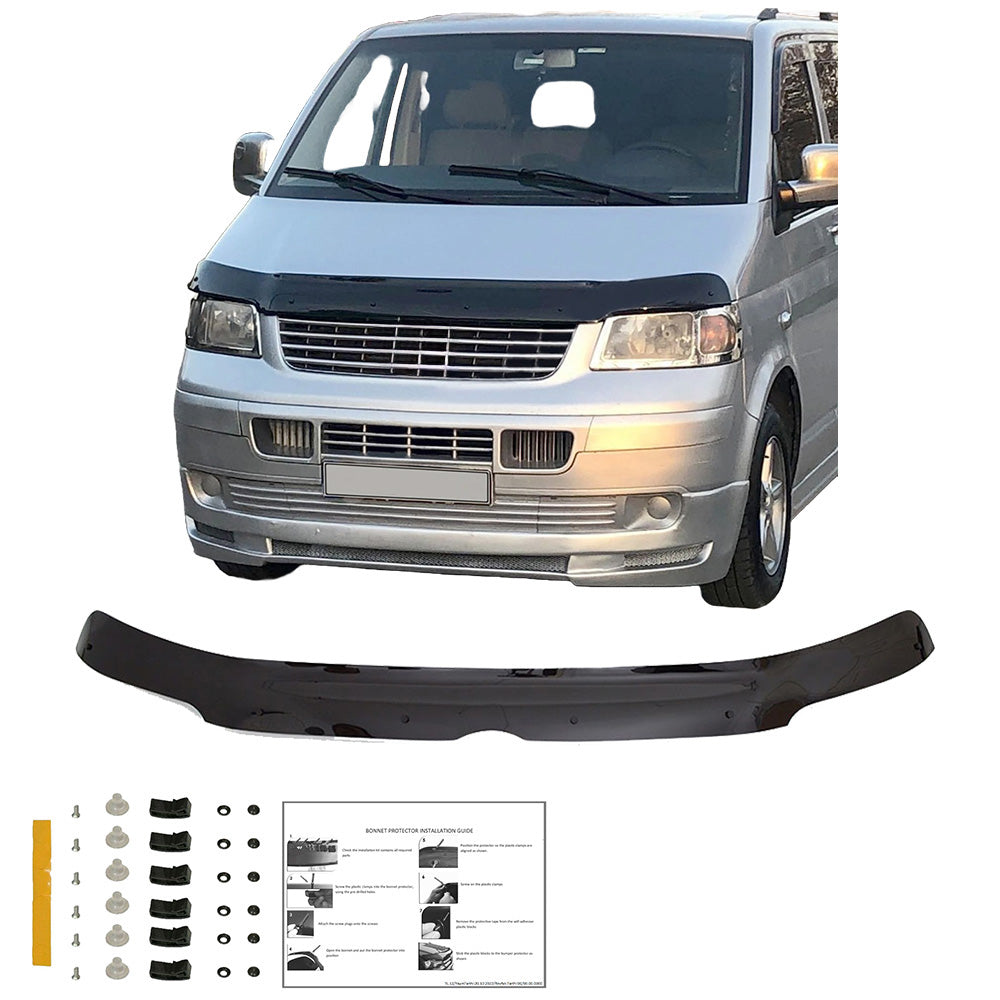 Motorhaubenschutz passend für VW Transporter T5 2003-2009 Hochglanz Schwarz