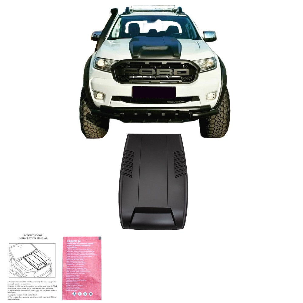 Motorhaubenscoop passend für FORD Ranger T7-T8 2015-2022 Matt Schwarz