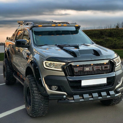 Haubenlufteinlass passend für FORD Ranger T7-T8 2015-2022 Hochglanz Schwarz