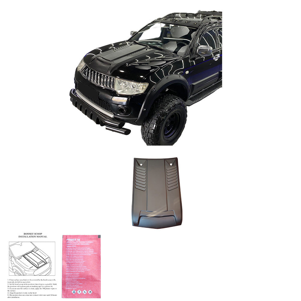 Motorhaubenscoop passend für MITSUBISHI L200 Triton Serie 4 2007-2014 Matt Schwarz