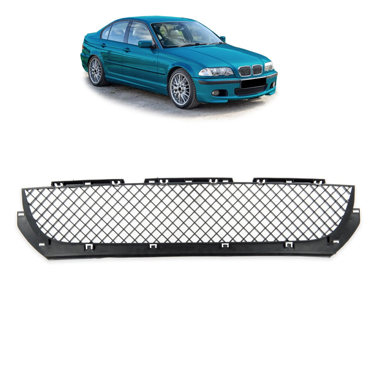 Frontstoßstange Gitter Mittelgrill passend für BMW 3er E46 1998-2005