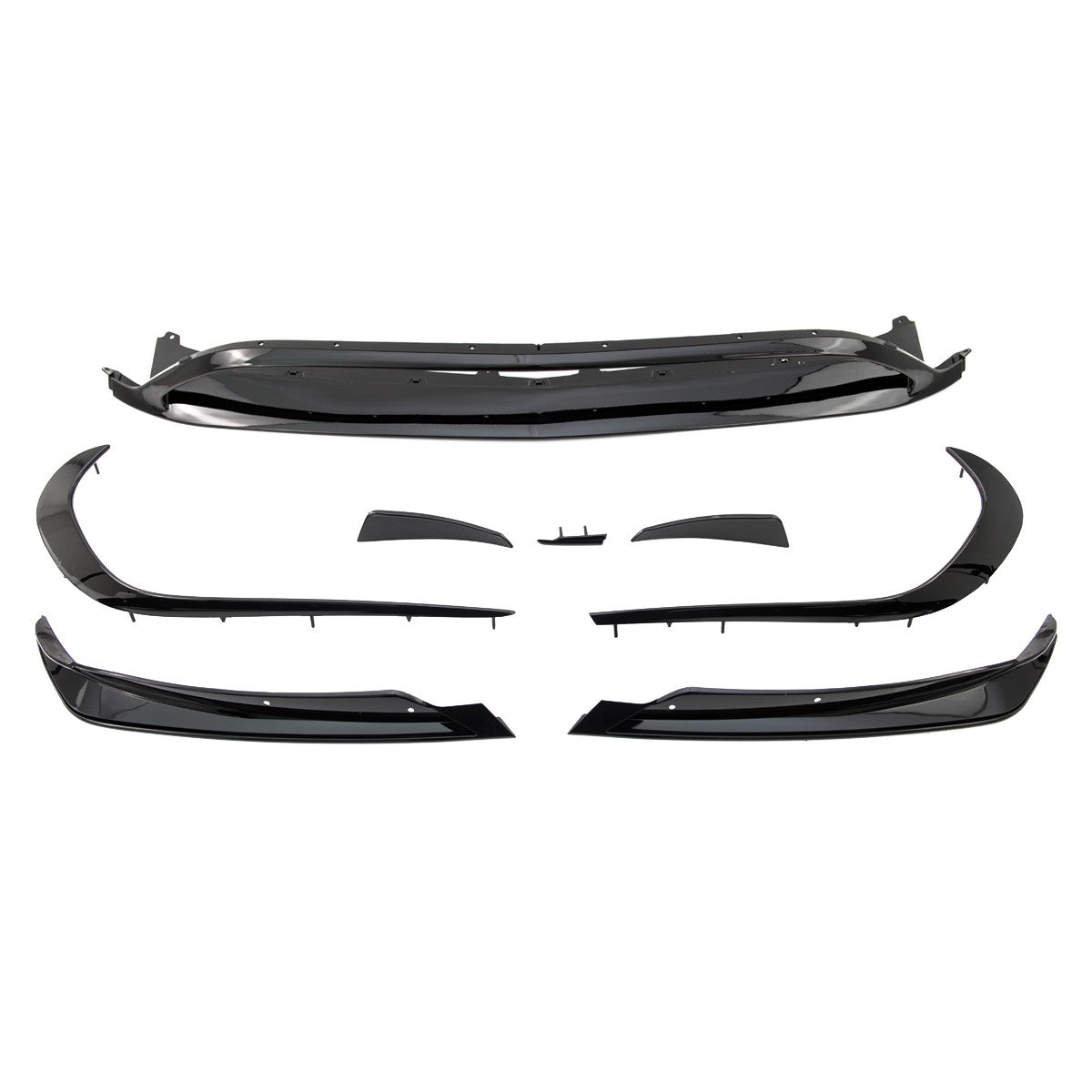 Frontspoiler Set Hochglanz Schwarz passend für Mercedes CLA C117 2016-2019