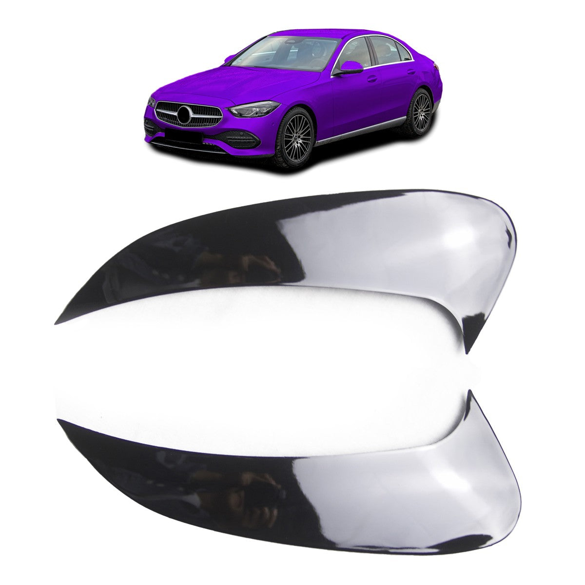 Heckstoßstangenöffnungen Hochglanz Schwarz passend für Mercedes C-Klasse W206 2021-