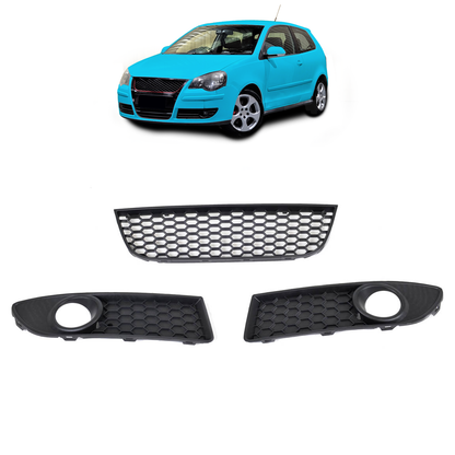 Frontstoßstange Gittergrill Set passend für VW Polo 9N Facelift 2005-2009