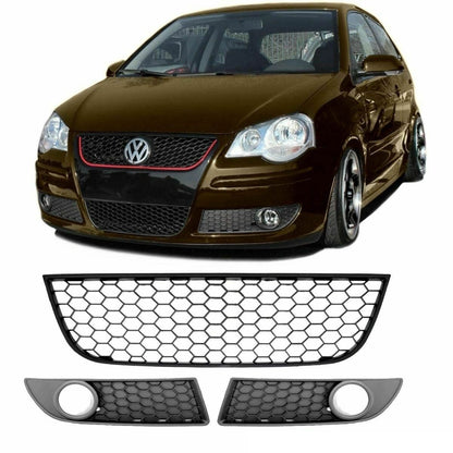 Frontstoßstange Gittergrill Set passend für VW Polo 9N Facelift 2005-2009