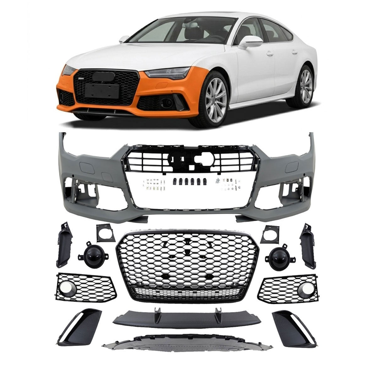 Frontstoßstange mit Grill passend für Audi A7 (4G) Sportback 2015-2017