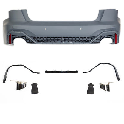 Heckstoßstange mit Diffusor & Auspuffendrohren passend für Audi A6 C8 4A Limousine 2018-2024