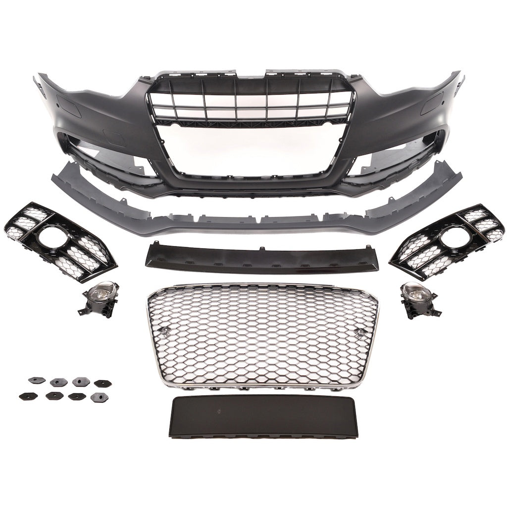 Sport Stoßstange Vorne RS5-Stil mit Gitter und PDC für Audi A5 Facelift 2013-2016 Coupé Cabrio Sportback