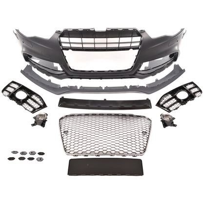 Sport Stoßstange Vorne RS5-Stil mit Gitter und PDC für Audi A5 Facelift 2013-2016 Coupé Cabrio Sportback